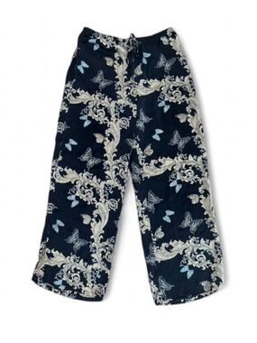 Vintage Y2K Six Degrees 100% Silk Butterfly Printed Drawstring Pants Lounge
